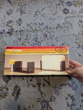 Vintage 1983 Eldon The Folder Adjustable Desktop Organizer Plastic Smoke Ebony‎
